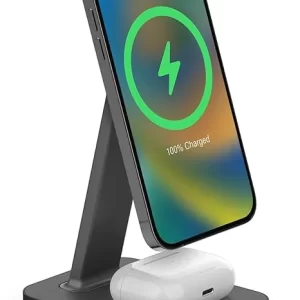 2-in-1 15W Wireless Charge Stand & Pad for Phone & AirPods