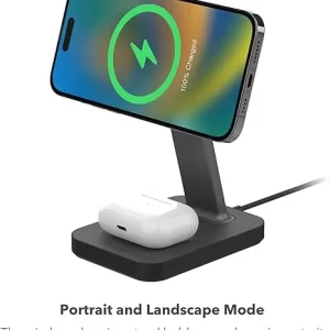 2-in-1 15W Wireless Charge Stand & Pad for Phone & AirPods2