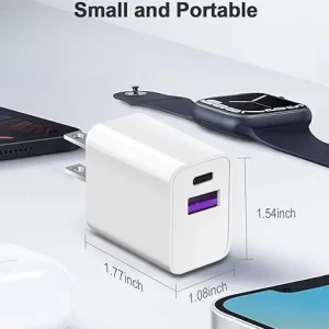 20W iPhone FAST Charger Dual port Apple Watch 8, iPhone 15+4