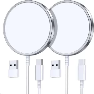 2x 15W Wireless Fast Magnetic Chargers for iPhone & AirPods