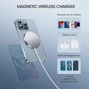 2x 15W Wireless Fast Magnetic Chargers for iPhone & AirPods3