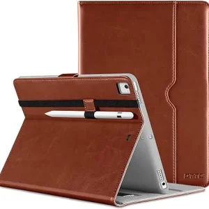 9.7" iPad Case with Apple Pencil Holder, Slim Leather Folio Stand Cover