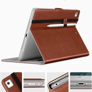 9.7 iPad Case with Apple Pencil Holder, Slim Leather Folio Stand Cover-4