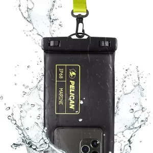 Black Floating iPhone Case, IP68 Waterproof 13/14/15 Pro Max with Lanyard