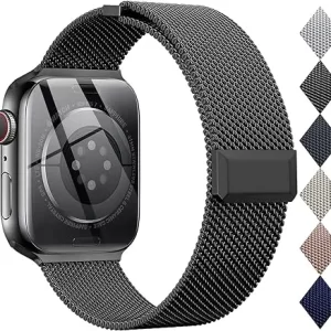 Black Steel Mesh Loop Bands 38-49mm for iWatches