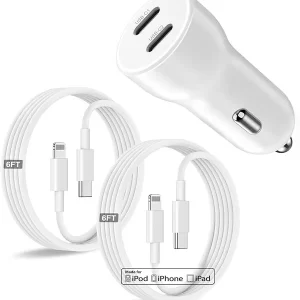 MFi 45W Dual USB-C Charger (iPhone 14/13) w/ Cable