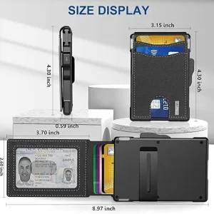 Men’s AirTag Leather Wallet Slim Pop-Up Case with RFID Blocking3