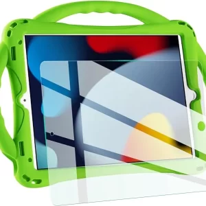 TopEsct Case Shockproof Silicone & Glass Kids iPad Cover10.2"