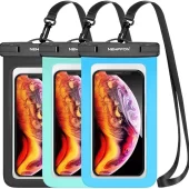 Waterproof Phone Pouches for iPhones (15 14 13 12 11 Pro Max) 3-Pack Beach/Swim Ready Cases