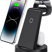 Wireless Charging Station 3 in 1 Stand for iPhone, iWatch & AirPods