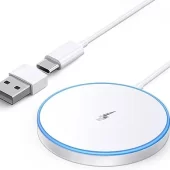 Wireless LED Apple Mag-Safe Charger for iPhones & AirPods, Dual Ports