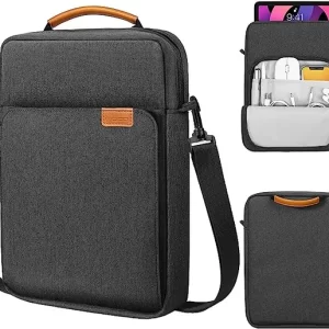 9-11" Black & Gray Tablet Case for Multi-Device Carrying with Straps