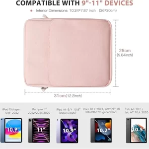 9-11 Universal iPad Bag with Shoulder Strap, Pink for Girls-2