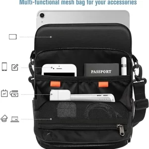 Black 11 iPad Case with Shoulder Straps Complete Protective Bag-4